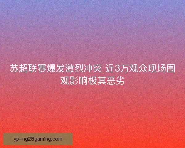 苏超联赛爆发激烈冲突 近3万观众现场围观影响极其恶劣